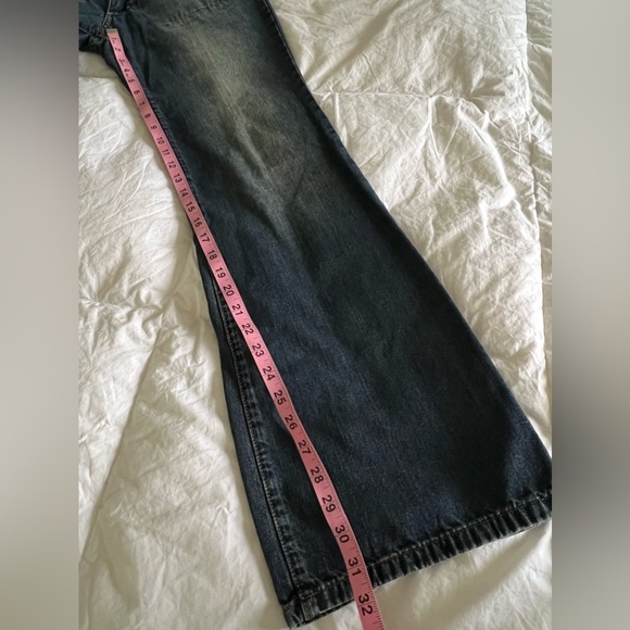 American eagle outfitters vintage Y2K flare low rise boho blue jeans size 6 - Picture 12 of 14